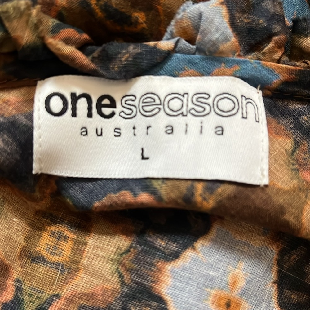 ONE SEASON AUSTRALIA TANZANIA LONG SLEEVE MAXI DRESS GREAT COND SIZE LARGE - Picture 8 of 9